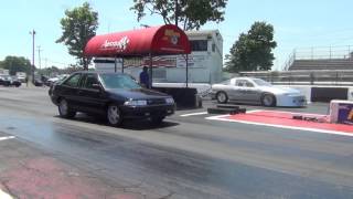 Escort GT V8 vs DSM Drag Racing