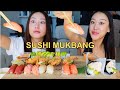 SUSHI MUKBANG 🍣 | SALMON, TORO, CALIFORNIA + SPICY TUNA 🥢