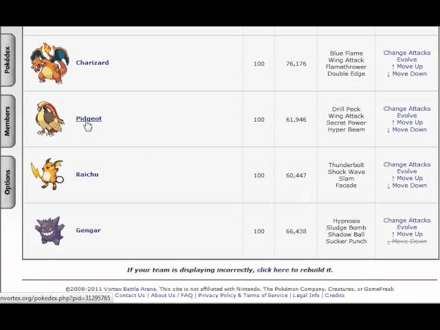 My somewhat epic team in pokemon vortex!