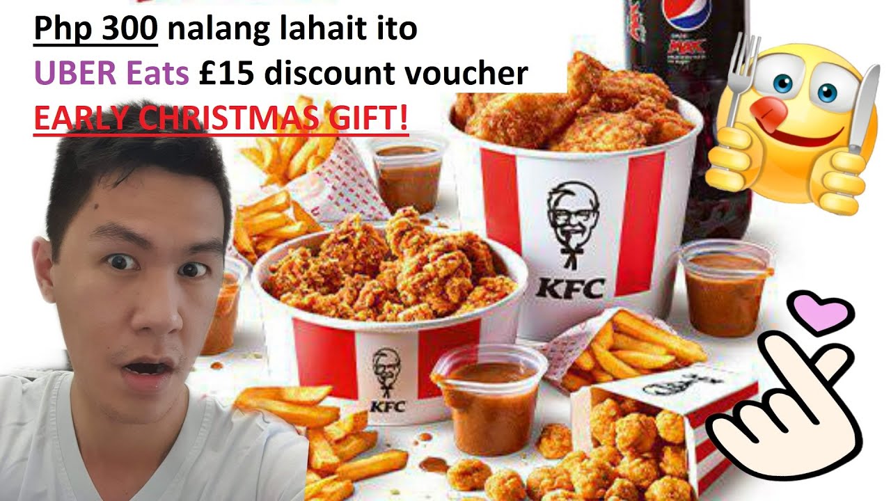 VLOG#014 UBER EATS for Discount Coupon  KFC Double Bucket  Early  Christmas Chicken Buffet