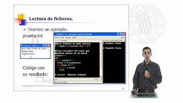 Lectura y escritura de ficheros |  | UPV