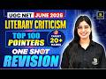 LITERARY CRITICISM Top 100 Questions | One Shot Revision | Target 20+ Marks 🎯 | UGC NET English 2026