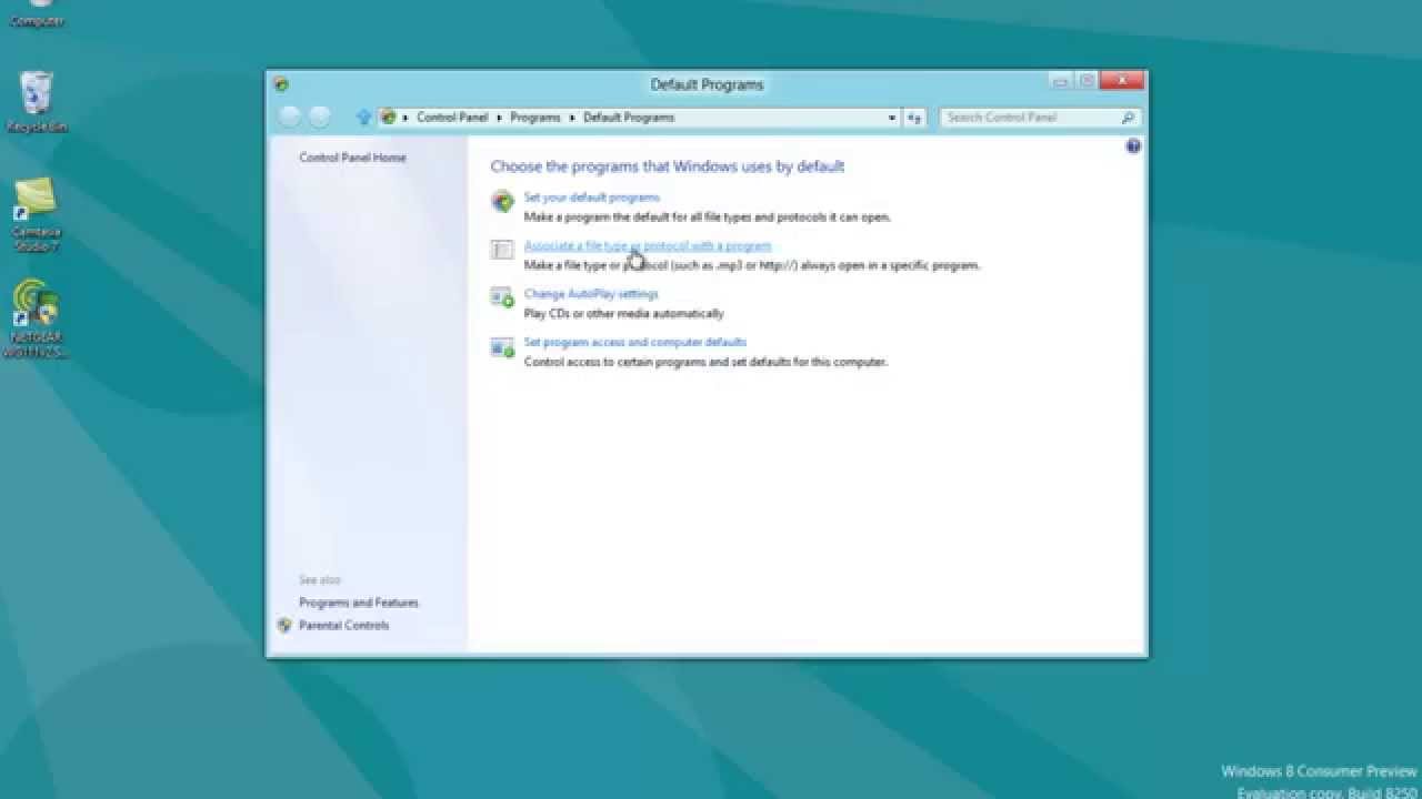 How to change the program associated with file type on Windows 8 - YouTube