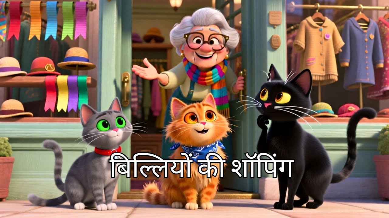 बिल्लियों की शॉपिंग 🐱🛍️ | मज़ेदार और प्यारी हिंदी कहानी | Funny Hindi Kahani