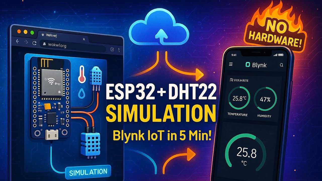 Blynk IoT with Wokwi Simulator & ESP32 | DHT22 Temperature & Humidity Monitor Tutorial