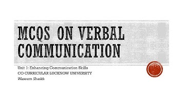 Top 30+ MCQs on Verbal Communication | Lucknow University | Vocational Course | Co-Curricular Exams
