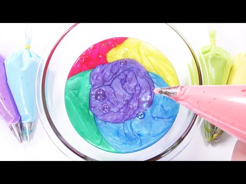 【ASMR】嵐カラーのパールパウダースライムに丸ごと１本のシェービングフォームを混ぜてみた【音フェチ】FLUFFY SLIME【SlimeTube】