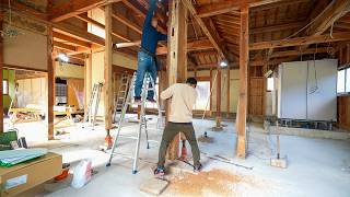 【柱入れ替え】一から材料を選び柱を立て替えて、補強の横架材を入れていく【大工の築55年リフォーム - part3】
