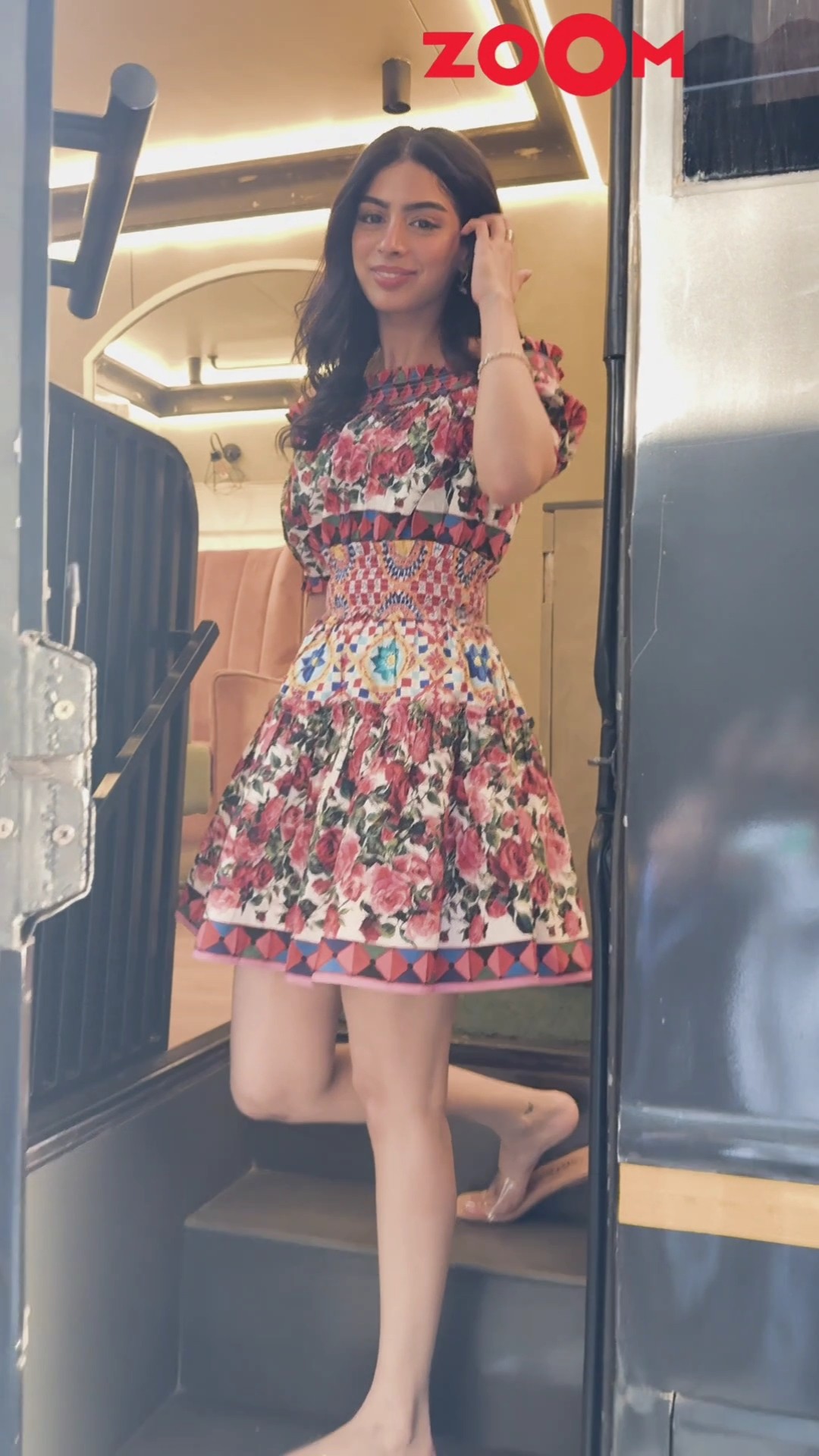Khushi Kapoor looks BEAUTIFUL in floral dress at the promotion of her film Loveyapa ? #khushikapoor