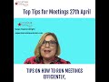 Meeting skills masterclass 27th April 2021