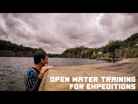 Open water swimming expedition training at Stony Cove dive centre, UK