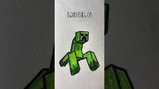 Drawing creeper with different level #minecraft #mobs #drawing #art