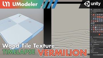3D Modeling in Unity - Timelapse of Texturing Wood tiles in Vermilion with UModeler and Zbrush