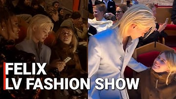Stray kids Felix at LV Fashion Show & Celebrities Reactions to Felix FULL VIDEO 2025
