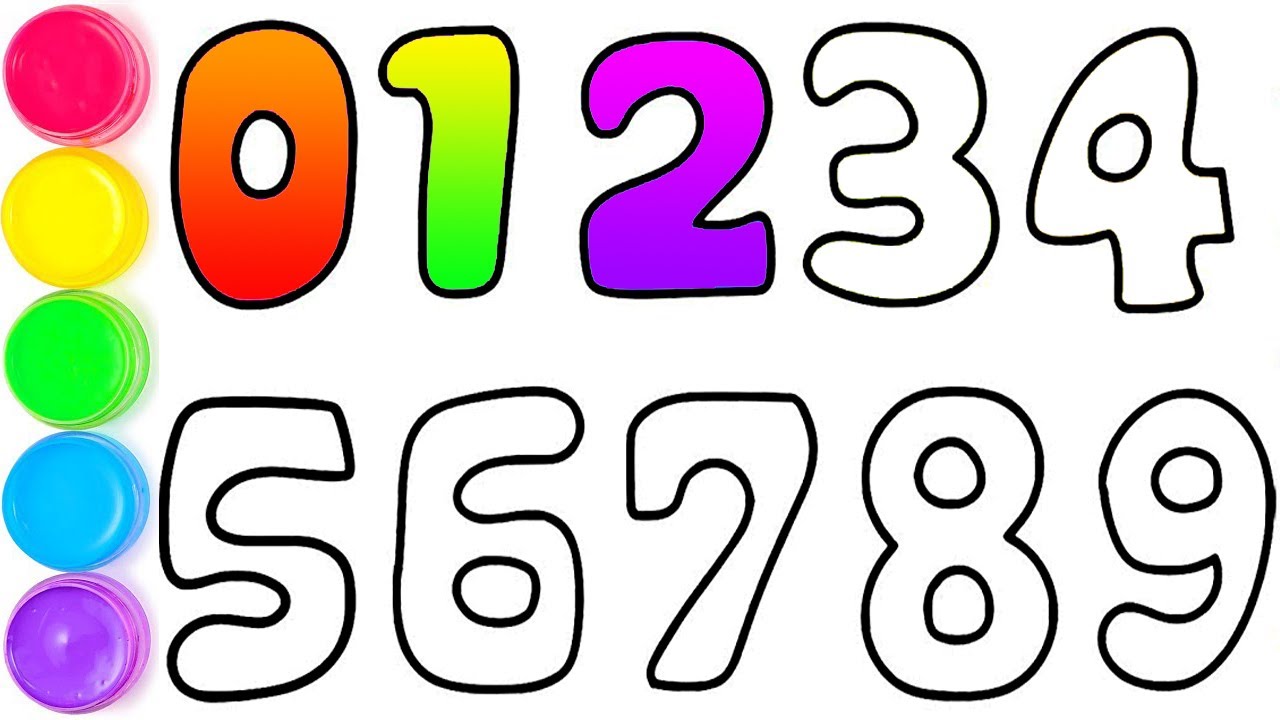 1234567890, How to Draw Number 1 to 10 for kids