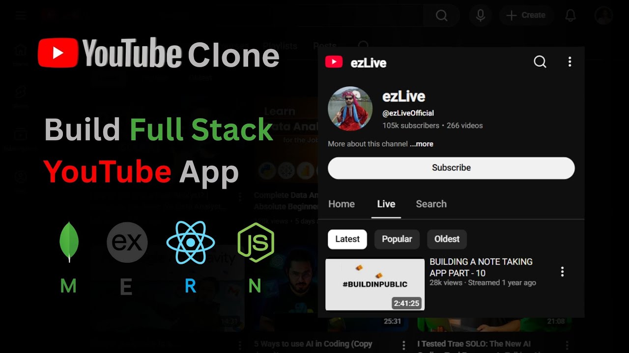 full stack Project Using MERN Stack | YouTube Clone | Mahesh - YouTube