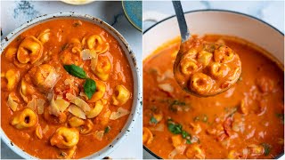 Quick & Easy Creamy Tomato & Tortellini Soup - Delicious Winter Recipe