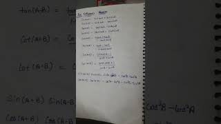 trigonometric formulas