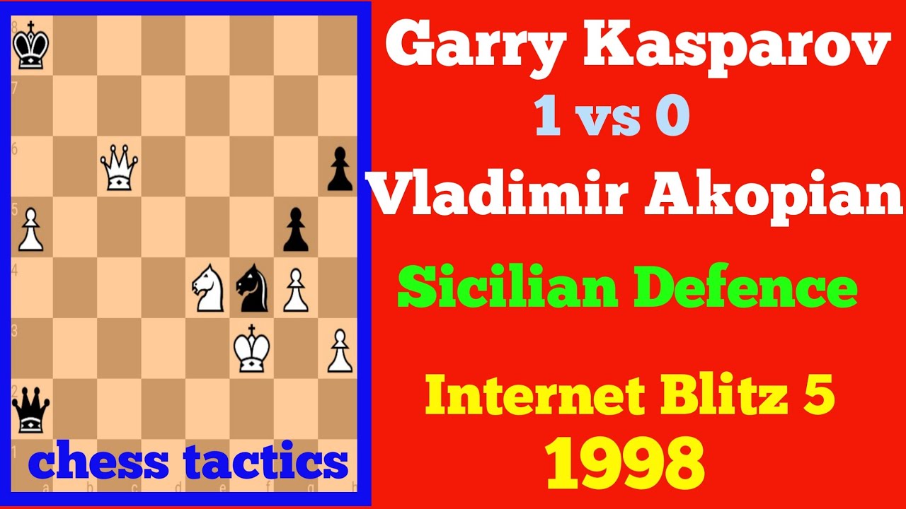 Garry Kasparov vs Vladimir Akopian || Internet Blitz 5, 1998 #chess ...