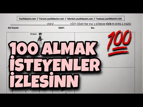 9.Sınıf Fizik 1.Dönem 2.Yazılı