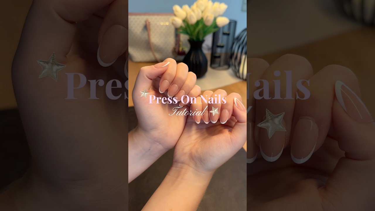 Press on Nails Tutorial 💅🏼🎀 #ytshorts #explore #pressonnails #nailtutorial