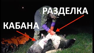 Разделка кабана. Wild boar butchering and skinning