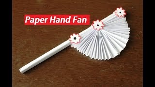 Diy - crafts and kutir paper craft | how to make hand fan out of white
papers kids idea