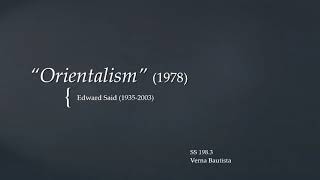 SS 198 3. Orientalism