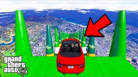 FRANKLIN TRIED IMPOSSIBLE DEEPEST GREEN TUNNEL MEGA PARKOUR RAMP CHALLENGE GTA 5 | SHINCHAN and CHOP