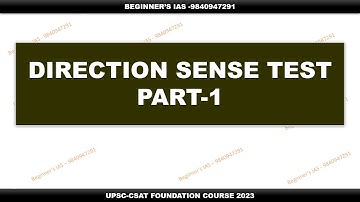 |PART 1 |DIRECTION SENSE TEST|6-MONTHS CSAT FOUNDATION COURSE|UPSC|PRELIMS 2023|