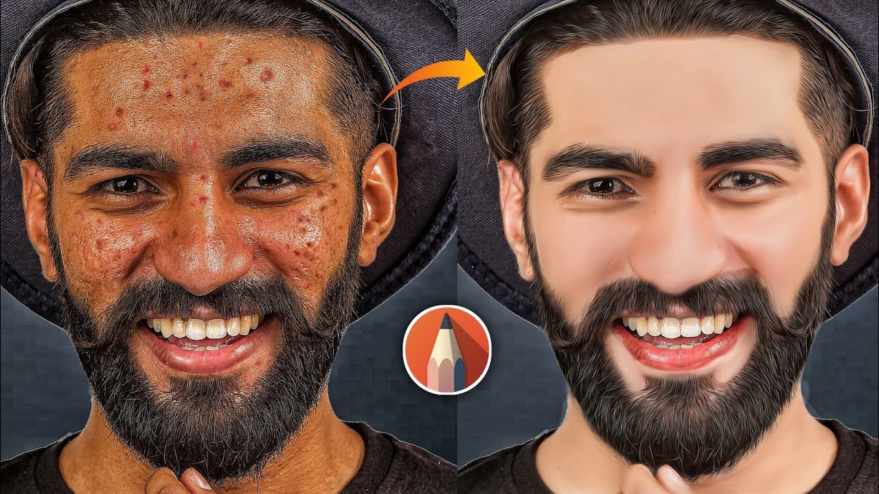 🔴 Oily Smooth skin HDR secret tricks 🤫 face smooth editing| photo editing| sketchbook editing