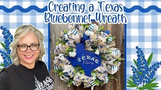 🌿💙 Creating a Texas Bluebonnet Wreath! || Country Burlap Wreaths