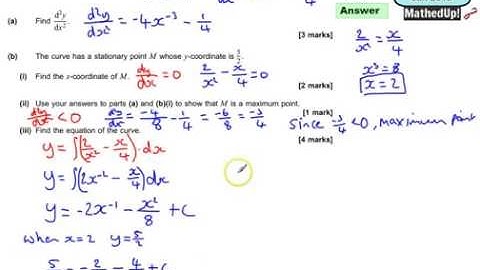AQA Core 2 C2 June 2015 Q4 Calculus differentiation and integration