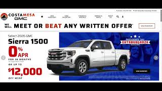 Costa Mesa GMC - February Incentives