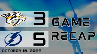 Preds Game Recap | Game 1 | NSH 3 - TBL 5 | October 10, 2023 by Ben McGreevy Sports 109 views 7 months ago 6 minutes, 24 seconds