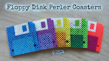 Floppy Disk Perler Bead Coasters