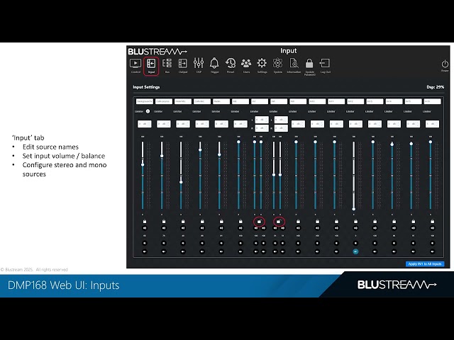Матричний звуковий процесор Blustream DMP168