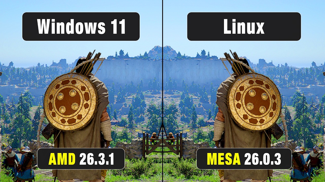 Windows 11 vs Linux (CachyOS) - RX 6700 XT (Adrenalin 26.3.1 vs MESA 26 ...