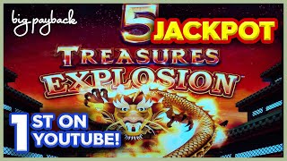 UNBELIEVABLE JACKPOT! 5 Treasures Explosion Slot - 1ST JACKPOT ON YOUTUBE!