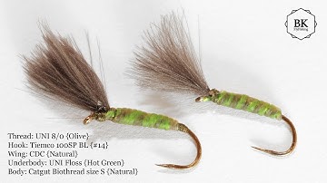 Tying "Kaspar Catgut Midge" - Shuttlecock Emerger Buzzer Chironomid Blae Black (Dry Flies) by BK
