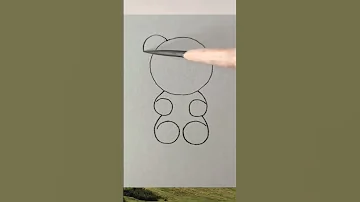 رسم دب بطريقه جميله وسهله 