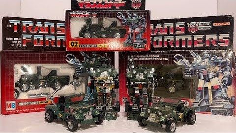 Transformers generation one Hound figure review. G1 vintage IGA, MB, GIG, TAKARA, HASBRO variants ID
