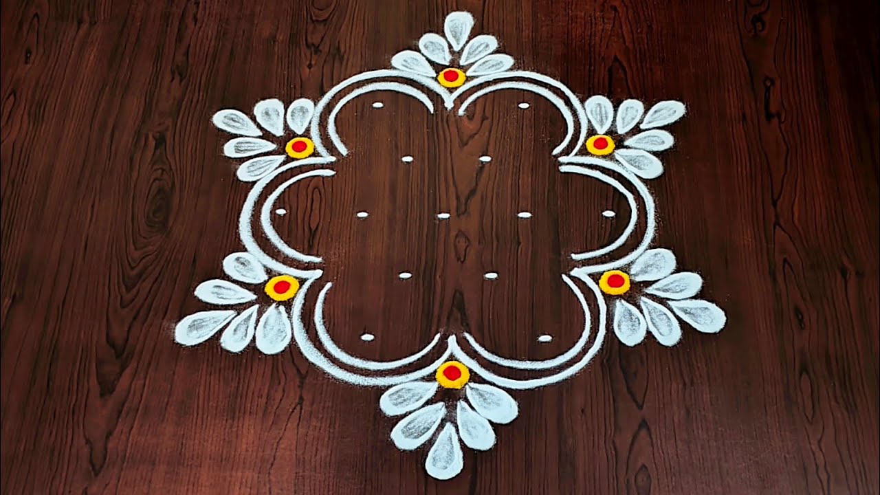 5×3dots easy rangoli|daily muggulu|thipkyanchi,festival rangoli|traditional rangoli#Rang kaa Rangoli