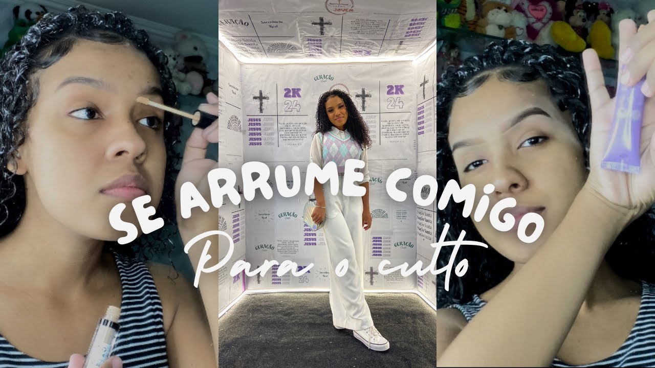 Arrume se comigo para o culto de jovens 💜🎤