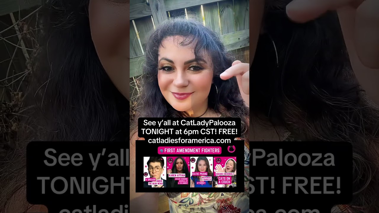 Join me for a STELLAR lineup for tonight’s CatLadyPalooza, hosted by @CatLadiesForAmerica! 🇺🇸