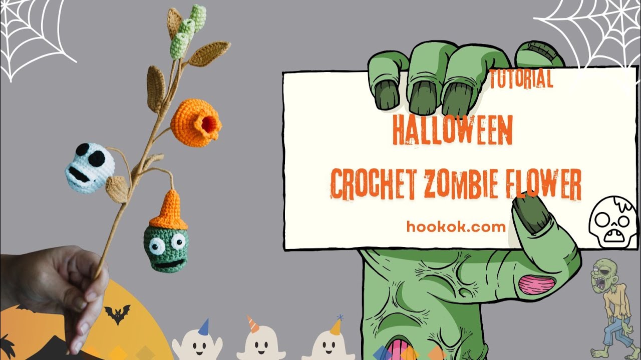 Halloween♡編みぐるみフラワーアレンジ Halloween Crochet Zombie Flower - Paid Tutorial - YouTube