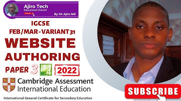 IGCSE ICT (0417/0983) Paper 3 Website Authoring February March 2022 Variant 31