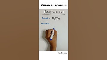 Formula of phosphoric acid l structure of phosphoric acid l chemistry l