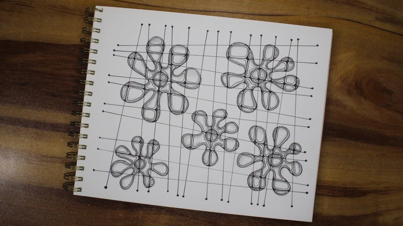 🎧 ASMR Drawing ✍️ | No Talking | Pen on Paper Sounds | Grid and Flower Art 🗓️ Day 90