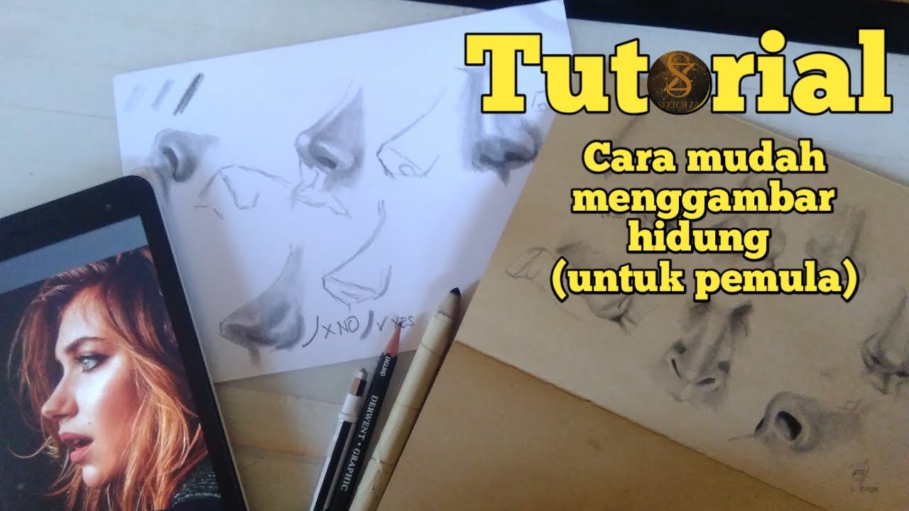 [Tutorial] Cara mudah menggambar hidung dari segala sudut untuk pemula ...